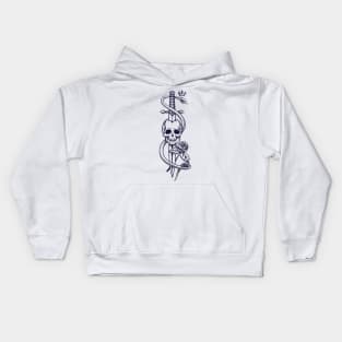 Skull Sword Snake Tattoo Kids Hoodie